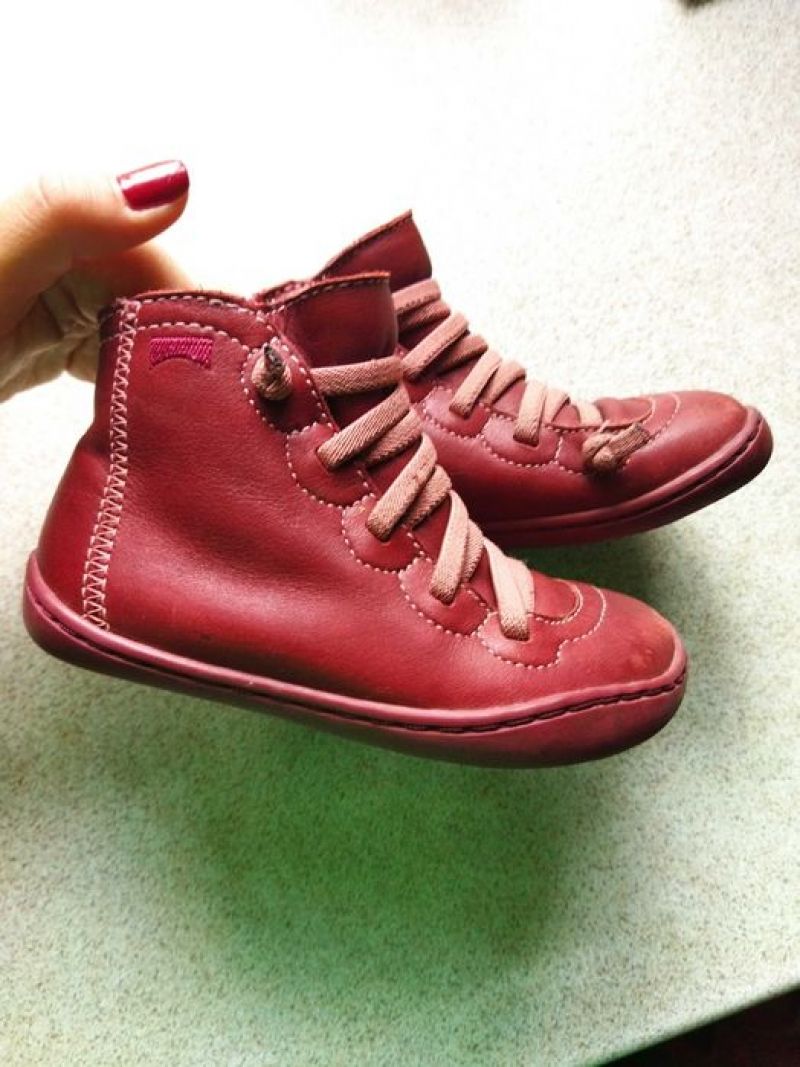 Ботинки демисезонные цвет бордо