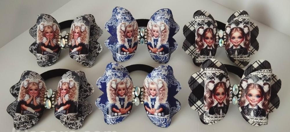 Бантики из кожзама Ручная работа