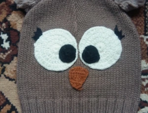 Шапка с ушами и глазами